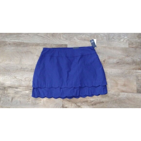 Crown & Ivy Royal‎ Blue New Double Scalloped Hem Blue stretch pull-on Skort 14W - Picture 4 of 11